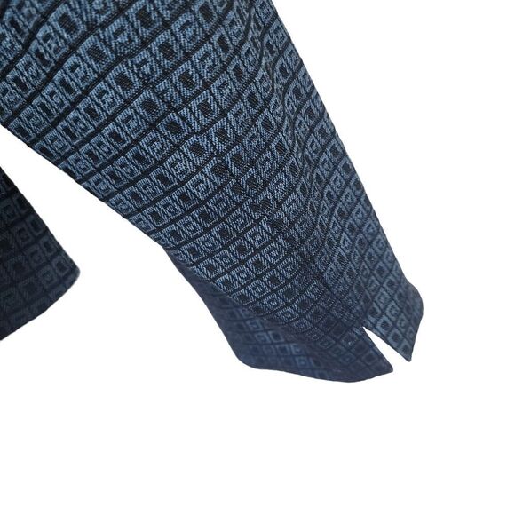 Tahari Arthur Levine Blue Chrcker Button Blazer Jacket - Picture 4 of 10